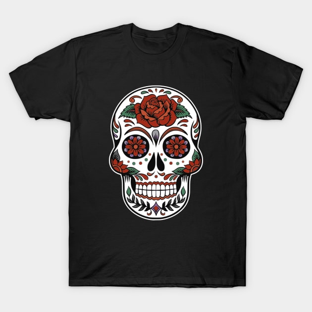 Dia De Los Muertos - Day of the Dead Mexican Sugar Skull - Halloween T-Shirt by Elsie Bee Designs